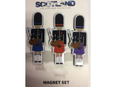 3 Pack of Scottish Piper Magnets