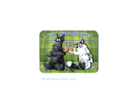 Fridge Magnet Scottish Cartoonist Graham High - Auld Lang Syne