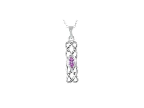 STERLING SILVER CELTIC BIRTHSTONE PENDANT JEWELLERY OCTOBER