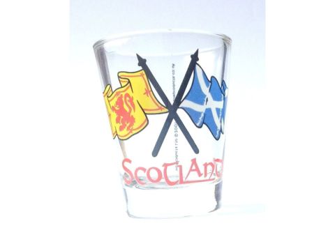 Saltire & Lion Rampant Twin 'Scotland' Flag Whisky Shot Glass