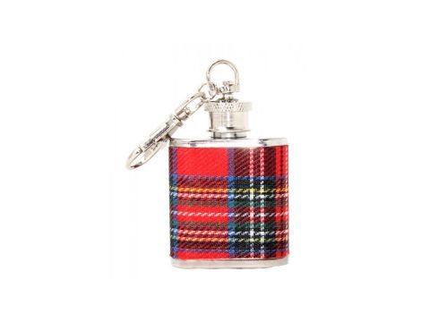 Red Tartan Hip Flask 1 oz