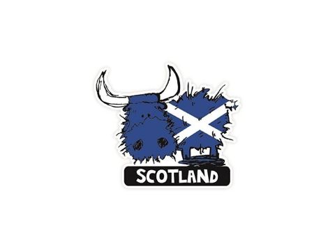 Highland Cow Car Saltire Sticker