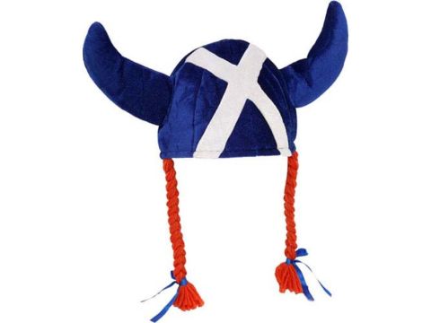 Saltire Jessie Viking Hat with Pigtails Novelty Scottish Hat
