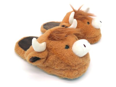 Aroma Home Open Slippers Highland Cow