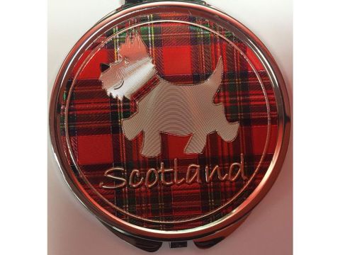 Scotland Tartan Westie Compact Mirror