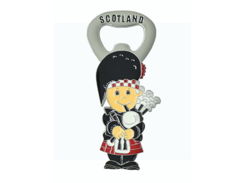 Scottish Piper Bottle Opener Magnet