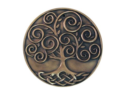 Bronze Plated Wall Plaque With Tree Of Life Design 15cm X 15cm
