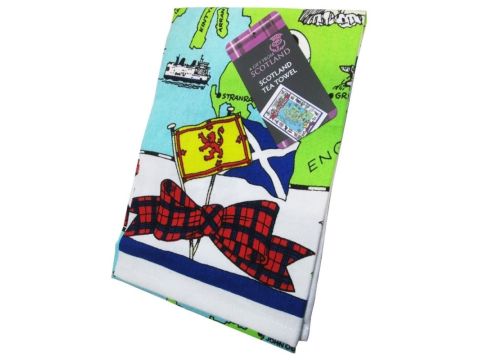Scotland Map Tea Towel