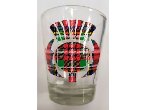 Scottish Tartan Thistle Shot Glass