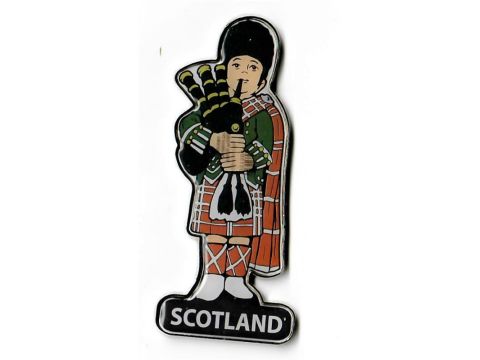 Scottish Piper Metal Magnet