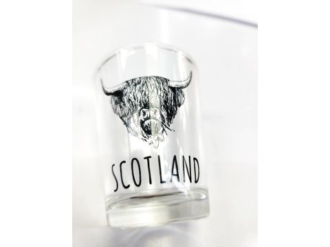Scottish Highland Cow Shot Glass Scotland Head