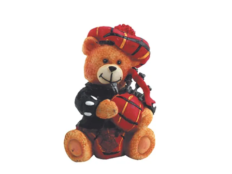 Scottish Piper Teddy Resin Figure
