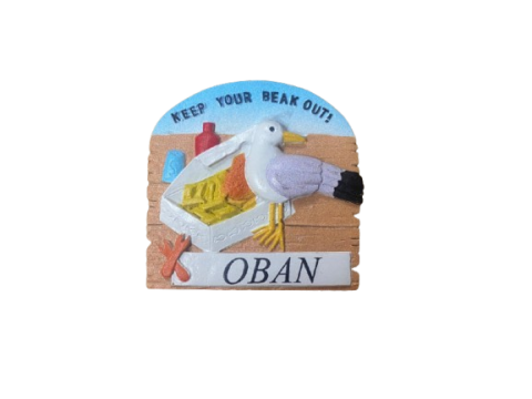 Seagull Fridge Magnet "Keep your Beak Out!" - Oban