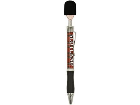 BALLPOINT PEN SOLDIER HEAD WITH SCOTTISH TARTAN DESIGN