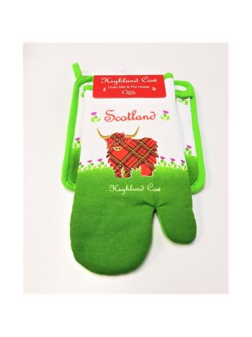 Scottish Weave Oven Mit & Pot Holder