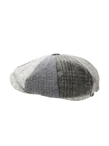 Heritage Patchwork Newsboy Cap - Grey Multi Colour