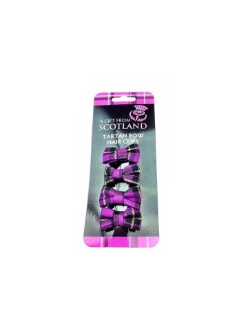 Purple Tartan Bow hair Clips