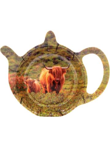 Melamine Teabag Tidy Highland Cow and Calf Design