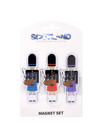 3 Pack of Scottish Piper Magnets