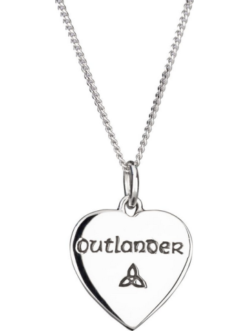 Outlander Heart Celtic Necklace crafted from 925 Sterling Silver 