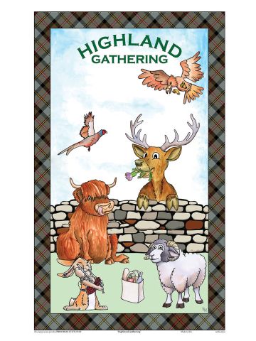 Highland Gathering Tea Towel