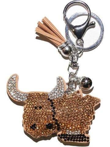 Highland Cow Diamante Keyring