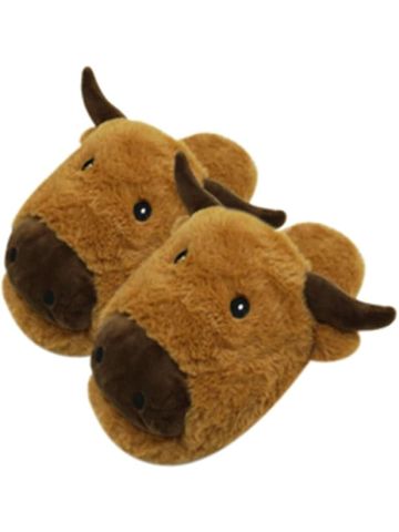 Highland Coo Slip On Slippers (Unisex One Size)