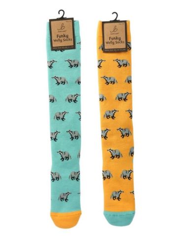Funky Welly Socks - Bold Badger (1 SUPPLIED)