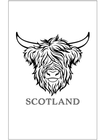 Scotland Highland Coo Tea Towel