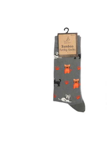 Ladies Funky Bamboo Socks - Crazy Cats