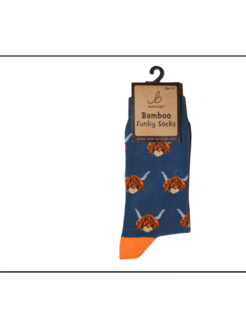 Ladies Funky Bamboo Socks - Highland Cow