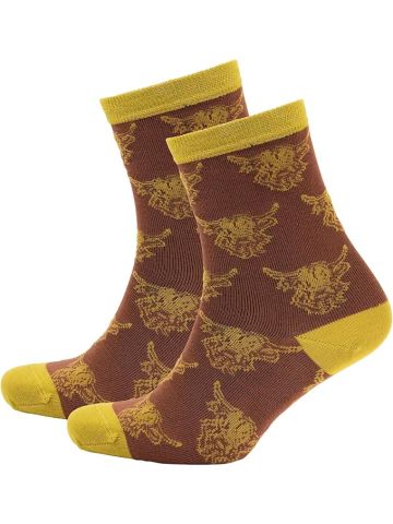Heilan Coo Ladies Bamboo Ankle Socks - Rust