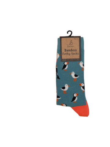 Ladies Funky Bamboo Socks - Seagull / Puffin