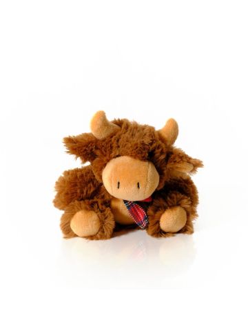 HIGHLAND COW PLUSH TOY WITH TARTAN SCARF 13CM