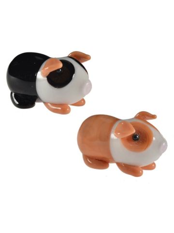 GLASS GUINEA PIG ORNAMENT ***(1 SUPPLIED - BLACK OR BROWN)***
