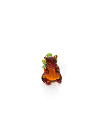GLASS CAPYBARA CARRYING TURTLE ORNAMENT HAND BLOWN
