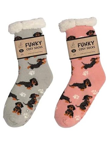  Bartleby Ladies Sherpa Socks - Sausage Doggie (1 SUPPLIED) 