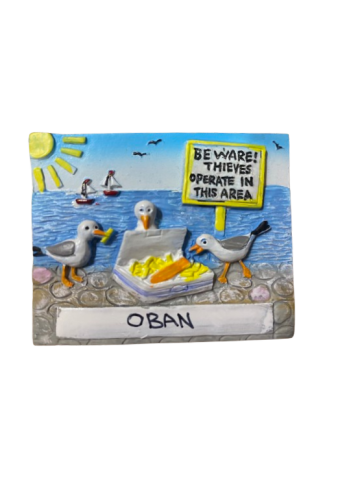 Hungry Seagulls Thieves Magnet - Oban