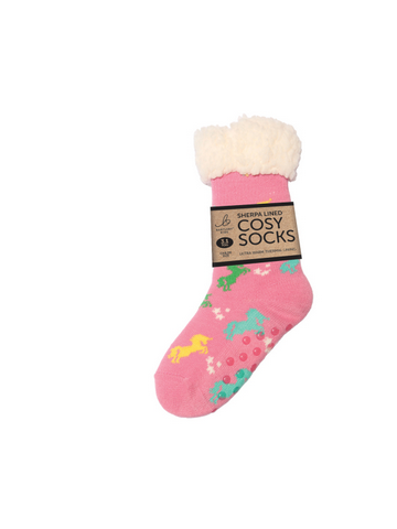 Childs Sherpa Socks - Unicorn