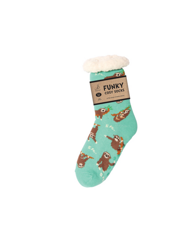 Ladies Sherpa Socks - Sleepy Sloth