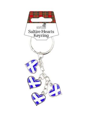 Saltire Heart Charm Keyring