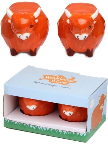 Highland Coo Ceramic Salt and Pepper Set 