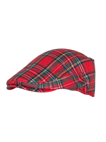  Padded Red Tartan Cap 