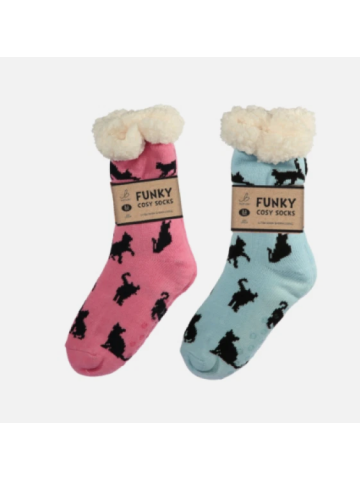 Sherpa Socks - Cat Silhouette - Size 4-8 (1 PAIR)