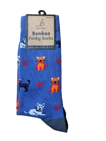 Ladies Funky Bamboo Socks - Crazy Cats