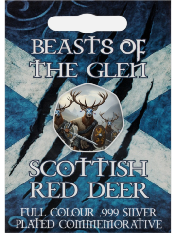 BEASTS OF THE GLEN - SCOTTISH RED DEER Full Colour Silver Commemorative Coin