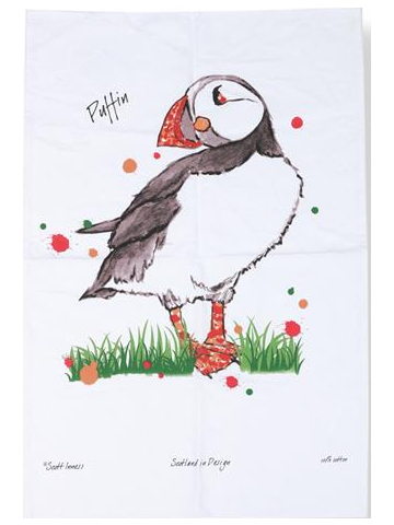 Scott Innes PUFFIN TEA TOWEL 