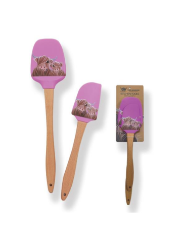 Scottish Highland Coo Cow Fields Of Love Spatulas Set Of 2