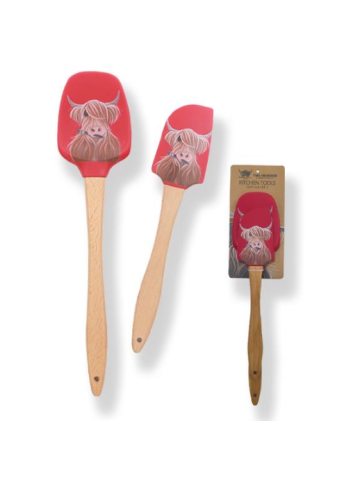 Scottish Highland Coo Cow Tartan Paint Spatulas Set Of 2