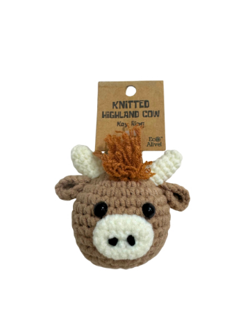 Knitted Highland Cow Keyring, Eco Alive™